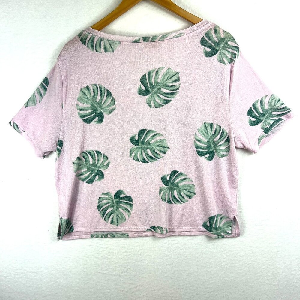 Pink Victoria's Secret Womens Graphic Sleepwear Cropped Top Size M Short Sleeve - Picture 2 of 9